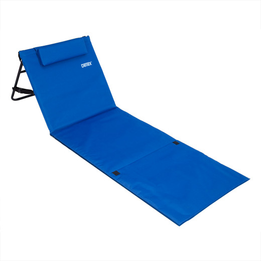 Deuba Strandmatte mit Lehne & Kopfkissen 158 cm x 56cm blau