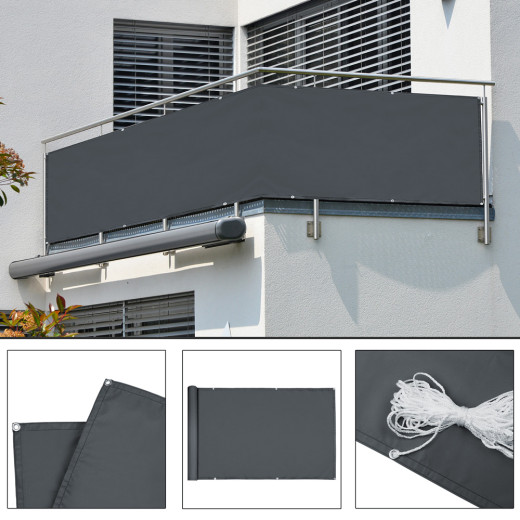 Deuba Sichtschutz für Balkon Anthrazit 5m