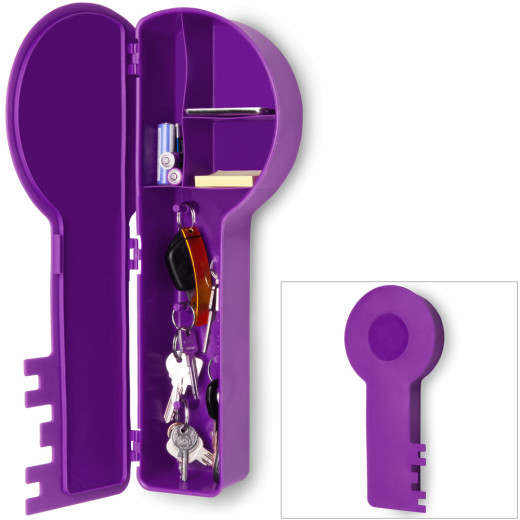Markenartikel Schlüsselkasten in Schlüsselform lila