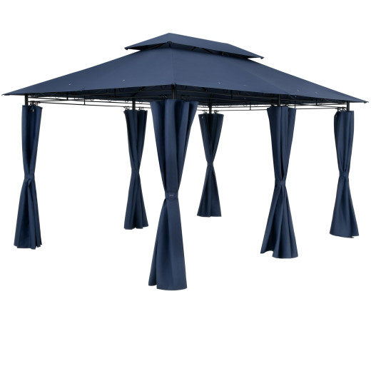 Casaria Pavillon Topas Blau 3x4m UV-Schutz 50+