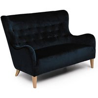 Sofa 2-Sitzer MEDINA-23 Samtvelours Farbe schwarz Sitzhärte fest B: 148cm T: 93cm H: 103cm