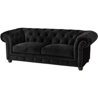 Sofa 2,5-Sitzer ORLEANS-23 Samtvelours Farbe schwarz Sitzhärte mittel B: 216cm T: 100cm H: 77cm