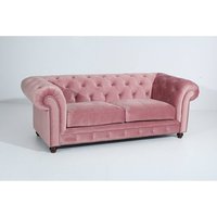 Sofa 2,5-Sitzer ORLEANS-23 Samtvelours Farbe rosé Sitzhärte mittel B: 216cm T: 100cm H: 77cm