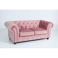Sofa 2-Sitzer ORLEANS-23 Samtvelours Farbe rosé Sitzhärte mittel B: 196cm T: 100cm H: 77cm