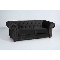 Sofa 2,5-Sitzer ORLEANS-23 Samtvelours Farbe schwarz Sitzhärte mittel B: 216cm T: 100cm H: 77cm