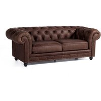 Sofa 2,5-Sitzer ORLEANS-23 leicht pigmentiertes Nappaleder (Antikleder) Farbe braun Sitzhärte mittel B: 216cm T: 100cm H: 77cm