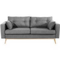 Sofa 3-Sitzer (2-geteilt) TOMME-23 Flachgewebe (Leinenoptik) Farbe grau Sitzhärte mittel B: 200cm T: 90cm H: 85cm