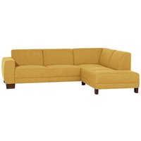 Sofa 2,5-Sitzer links mit Ecksofa rechts BLACKPOOL-23 Flachgewebe (Leinenoptik) Farbe gelb Sitzhärte mittel B: 248cm T: 188cm H: 75cm