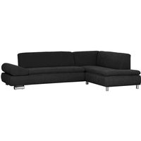 Sofa 2,5-Sitzer links mit Ecksofa rechts PALM BAY-23 Veloursstoff Farbe schwarz Sitzhärte weich B: cm T: cm H: 76cm