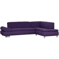 Sofa 2,5-Sitzer links mit Ecksofa rechts PALM BAY-23 Veloursstoff Farbe violett Sitzhärte weich B: cm T: cm H: 76cm