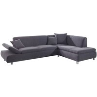 Sofa 2,5-Sitzer links mit Ecksofa rechts PRAG-23 feines Strukturgewebe Farbe grau Sitzhärte weich B: 272cm T: 189cm H: 76cm