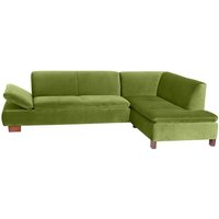 Sofa 2,5-Sitzer links mit Ecksofa rechts TERRENCE-23 Samtvelours Farbe oliv Sitzhärte weich B: 270cm T: 190cm H: 76cm